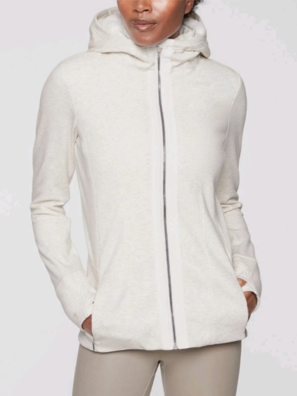 Athleta Women's Grey Zip-Up Hoodie